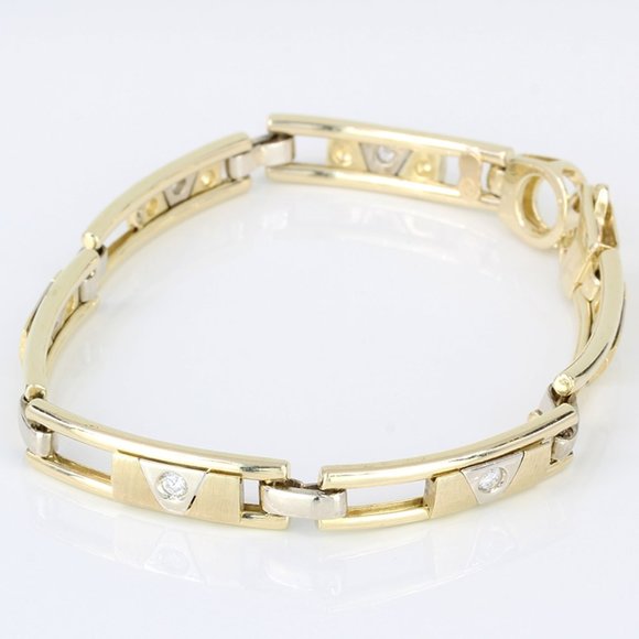 Vintage 14K Yellow Gold Sliding Diamond Anniversary Fancy Link Bracelet - Picture 6 of 6